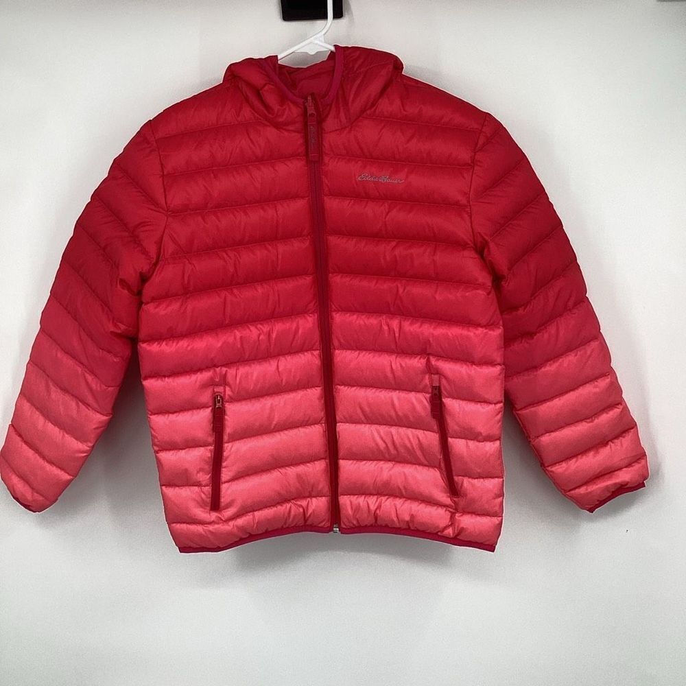 Girls Eddie Bauer reversible Ombre Puffer Jacket pink large‎ (13/16)